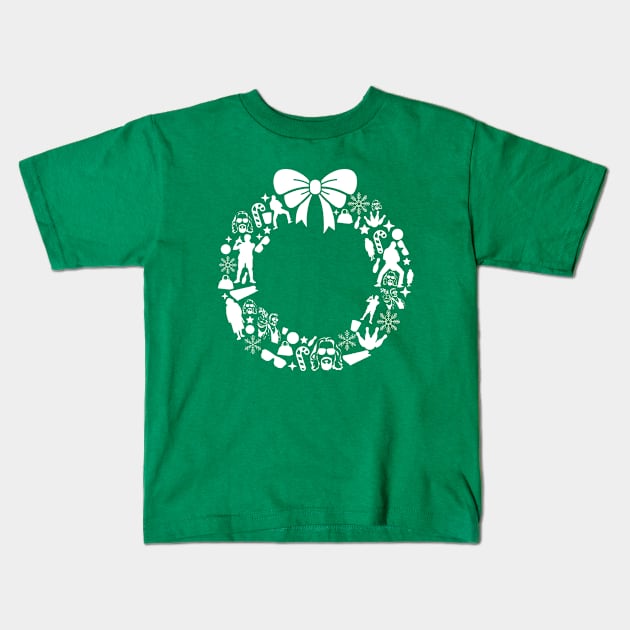 The Big Lebowski Christmas Wreath Pattern Kids T-Shirt by Rebus28